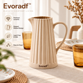 Evoradf™ Ribbed Ceramic Table Pitcher – Sculptural Modern Serving Jug for Everyday Dining