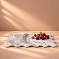 Evoradf™ Natural Marble Serving Tray with Sculptural Scalloped Edge – Elegant Charcuterie, Dessert & Entertaining Platter for Modern Dining