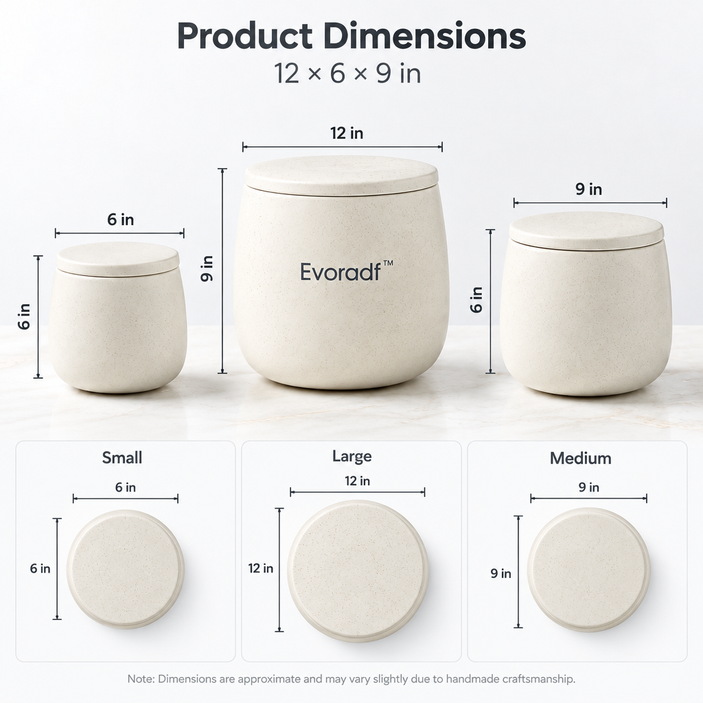 Evoradf™ Minimalist Ceramic Kitchen Storage Canister Set with Secure Lids – Modern Countertop Organizer for Pantry, Coffee & Everyday Essentials