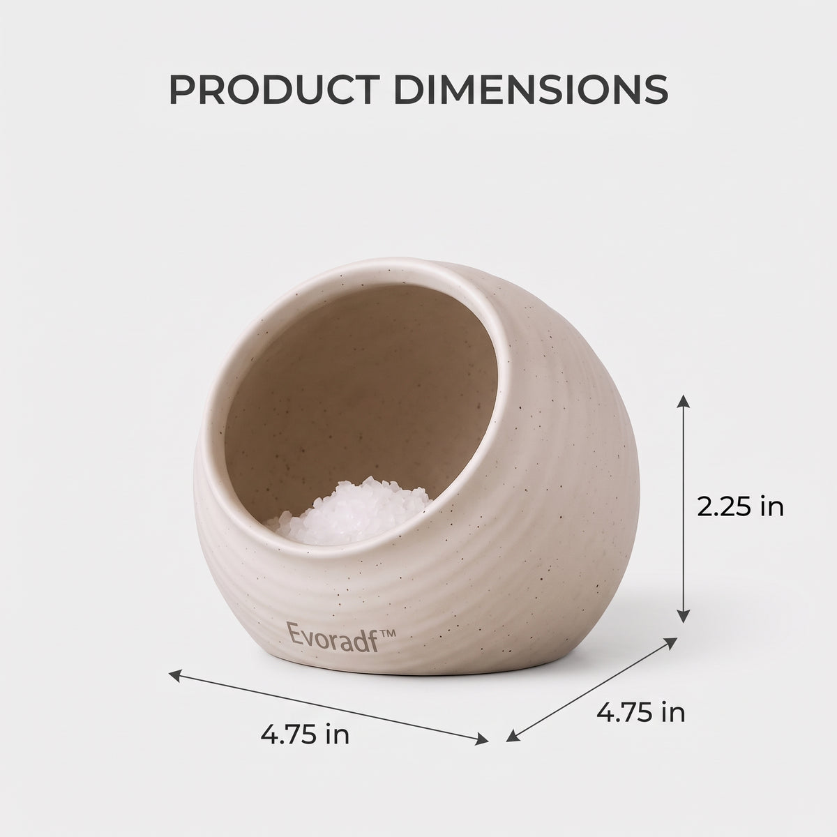 Evoradf™ Speckled Ceramic Salt Cellar with Sculptural Open Bowl Design – Modern Countertop Seasoning Holder for Salt & Everyday Kitchen Prep