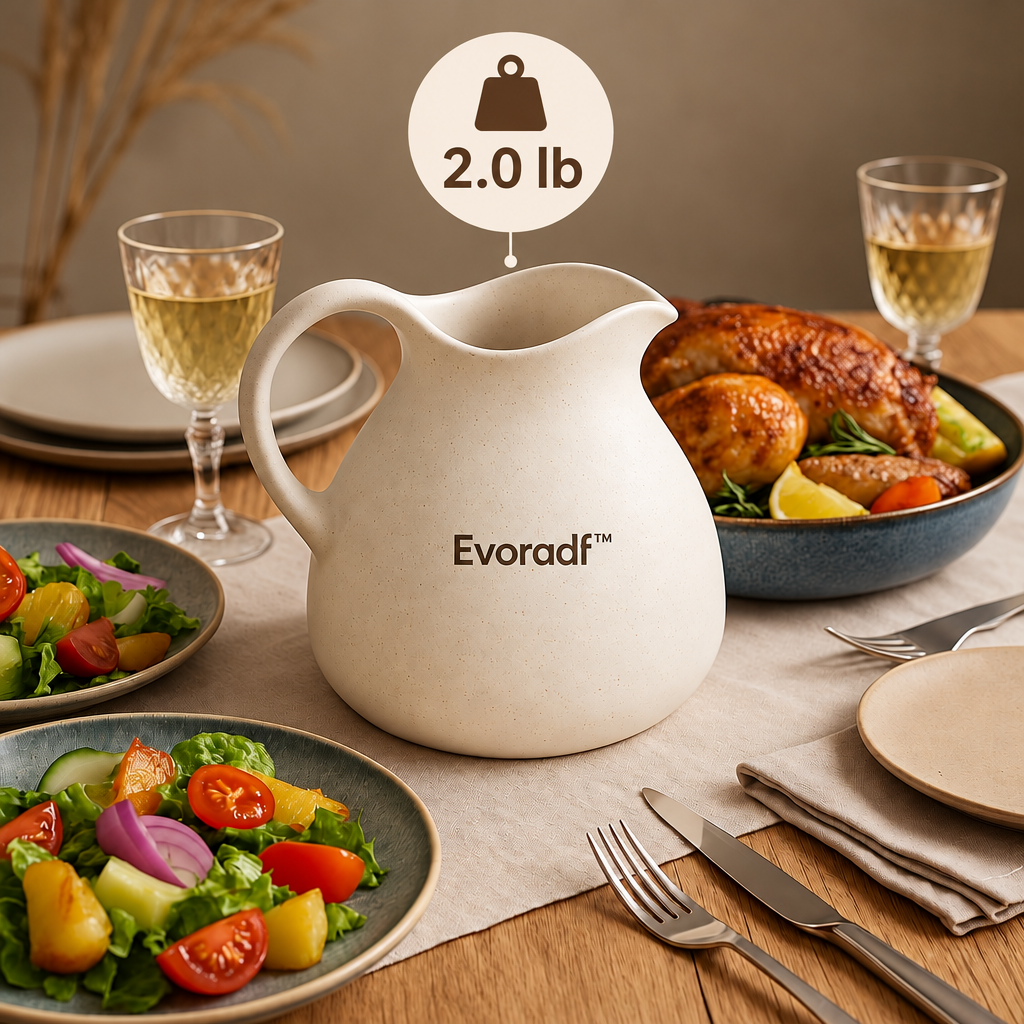Evoradf™ Speckled Ceramic Serving Pitcher – Modern Water & Beverage Carafe with Sculpted No-Drip Spout and Ergonomic Handle