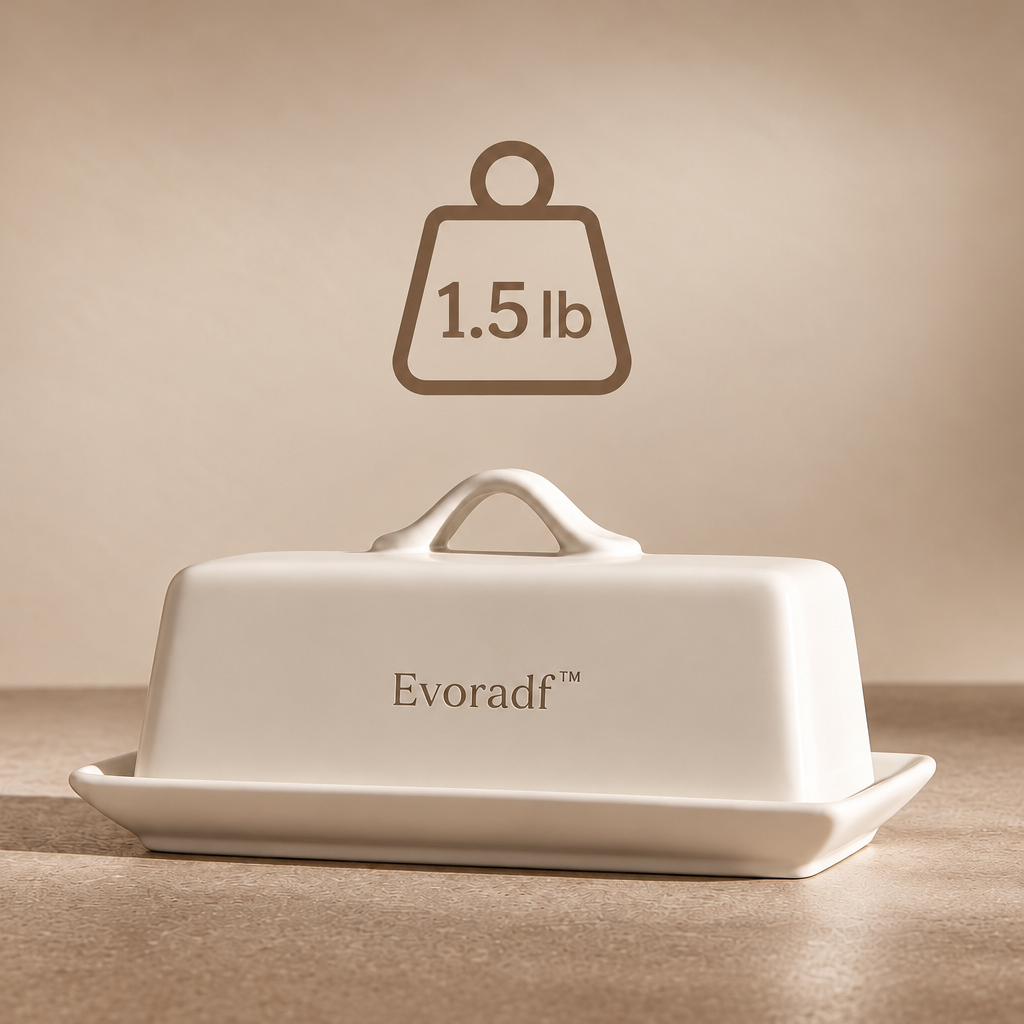 Evoradf™ Premium Ceramic Butter Dish with Ergonomic Handle – Elegant Covered Butter Keeper for Modern Kitchen & Dining